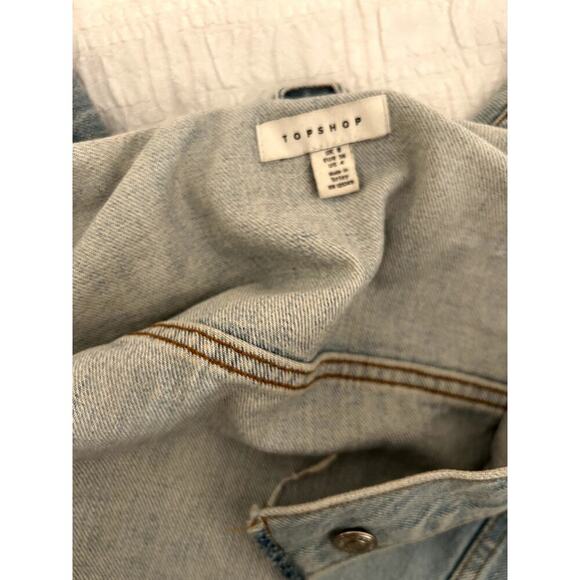 TopShop Hacked Light Denim Jacket SIze 4 - Picture 6 of 10